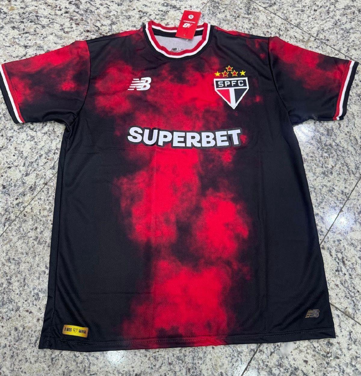 Camisa São Paulo Vermelho e Preta